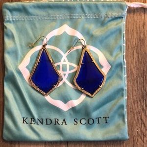Kendra Scott Cobalt and Gold Alexandra Earrings